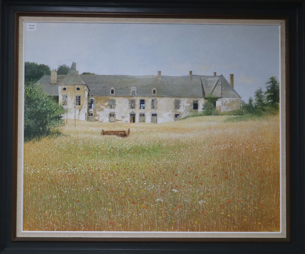 Chris Wild (20th C.), oil on board, Chateau Kernabas, Brittany, signed, 85 x 105cm
